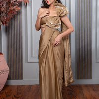 Golden Ready to Wear Saree With Bow