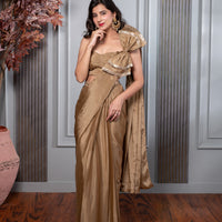 Golden Ready to Wear Saree With Bow