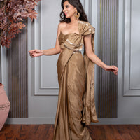 Golden Ready to Wear Saree With Bow