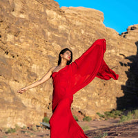 Red Ready to Wear Saree with stitched Blouse