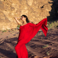 Red Ready to Wear Saree with stitched Blouse