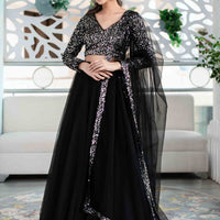 Black And Silver Lehenga