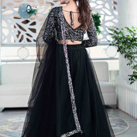 Black And Silver Lehenga
