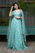 Ice Blue Sequin And Zari Work Lehenga Set