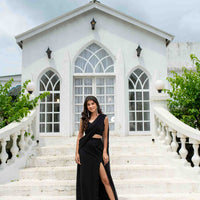 Black Skirt Slit Saree