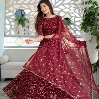 Maroon Lehenga