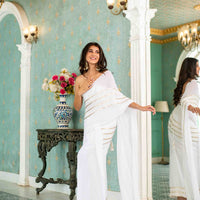 White Sequin Skirt Saree