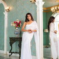 White Sequin Skirt Saree