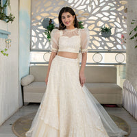 Cream Lehenga