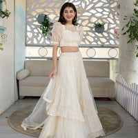 Cream Lehenga