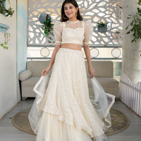 Cream Lehenga