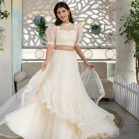 Cream Lehenga