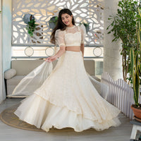 Cream Lehenga