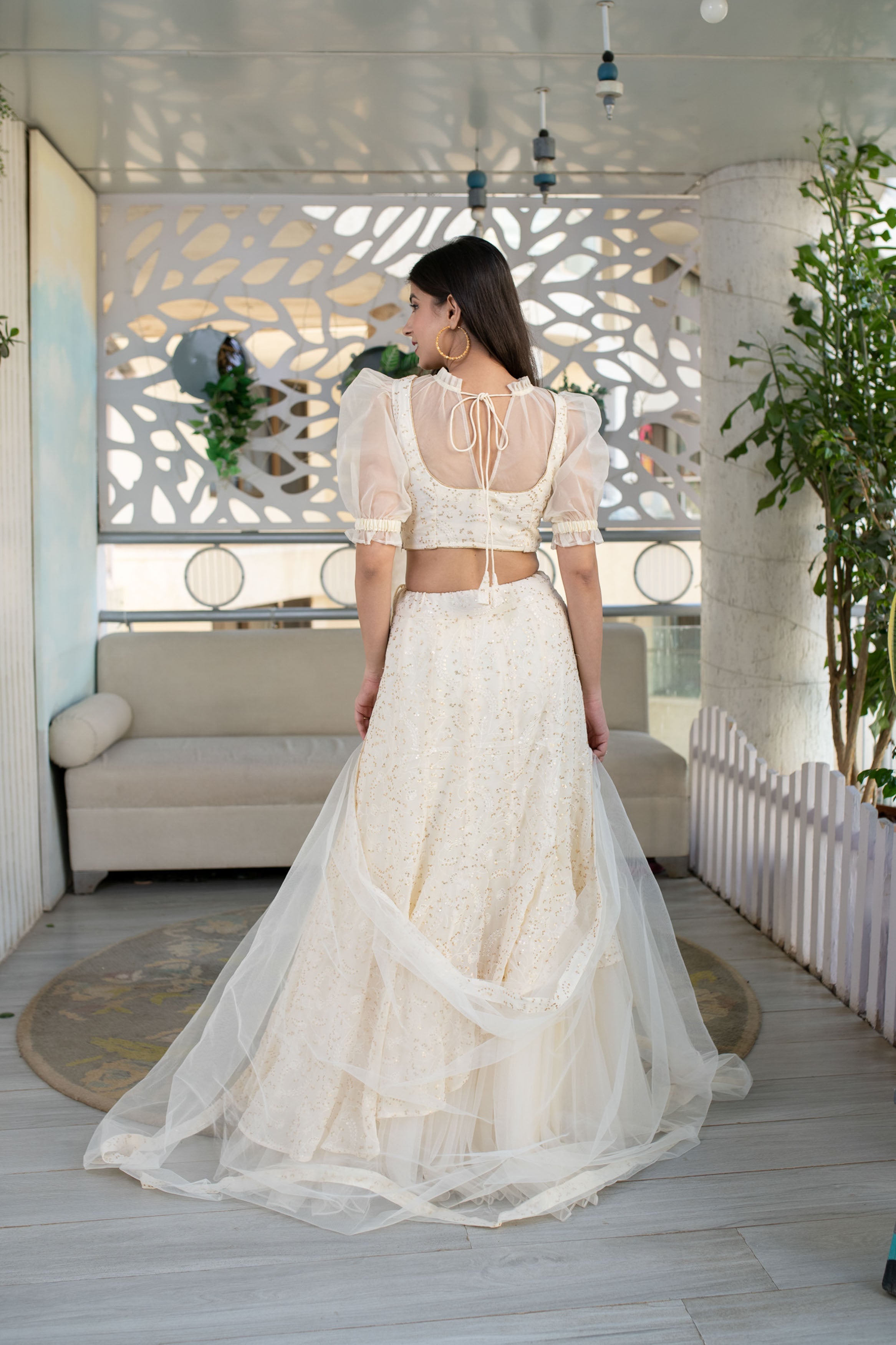 Cream Lehenga