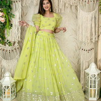 Monochrome Pastel Green Lehenga