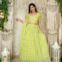 Monochrome Pastel Green Lehenga