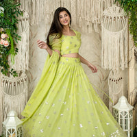 Monochrome Pastel Green Lehenga