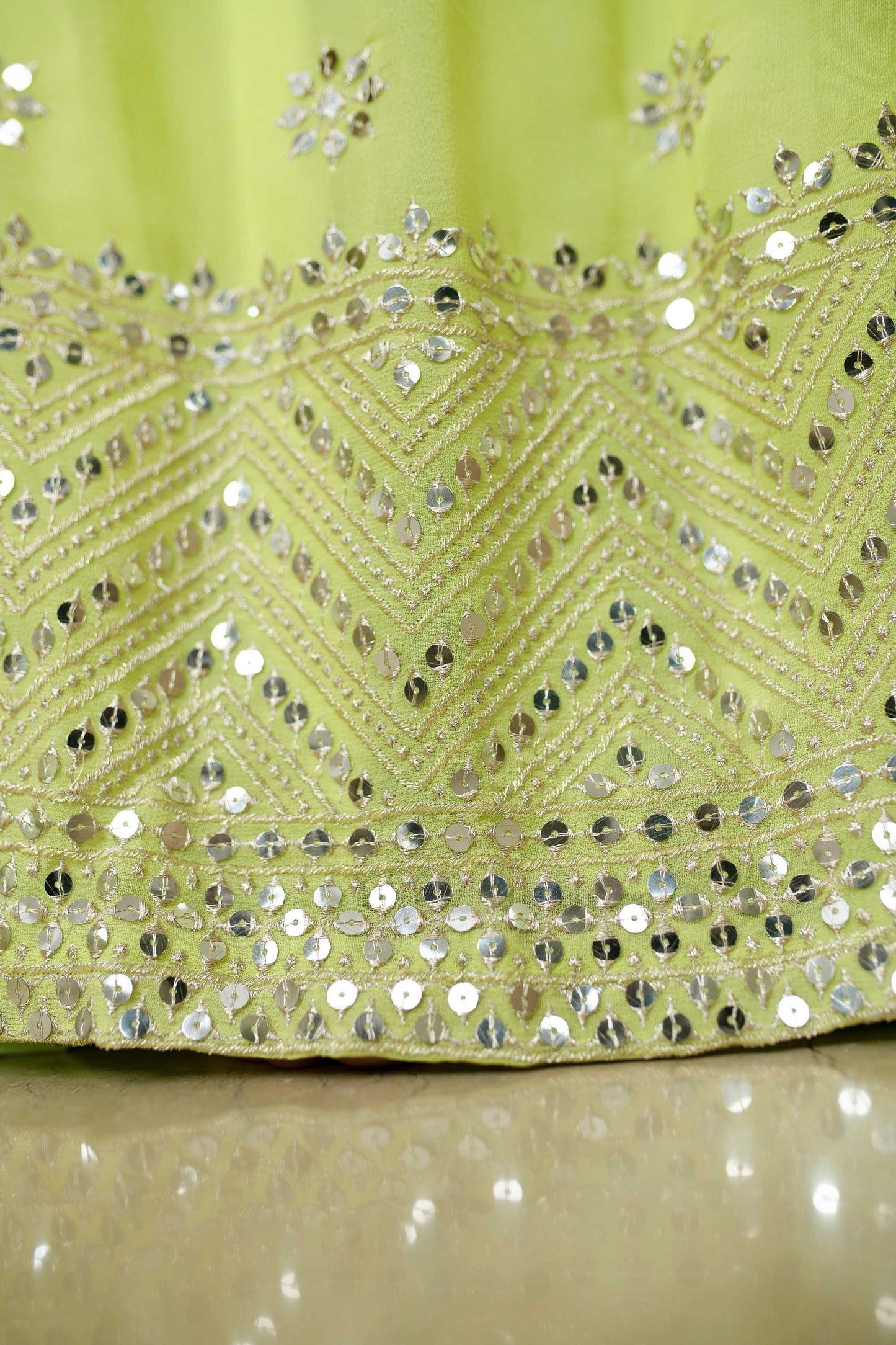 Monochrome Pastel Green Lehenga