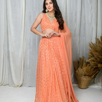 Peach Lehenga Set