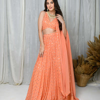 Peach Lehenga Set