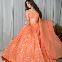 Peach Lehenga Set