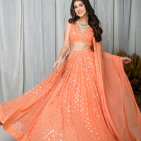 Peach Lehenga Set
