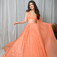 Peach Lehenga Set