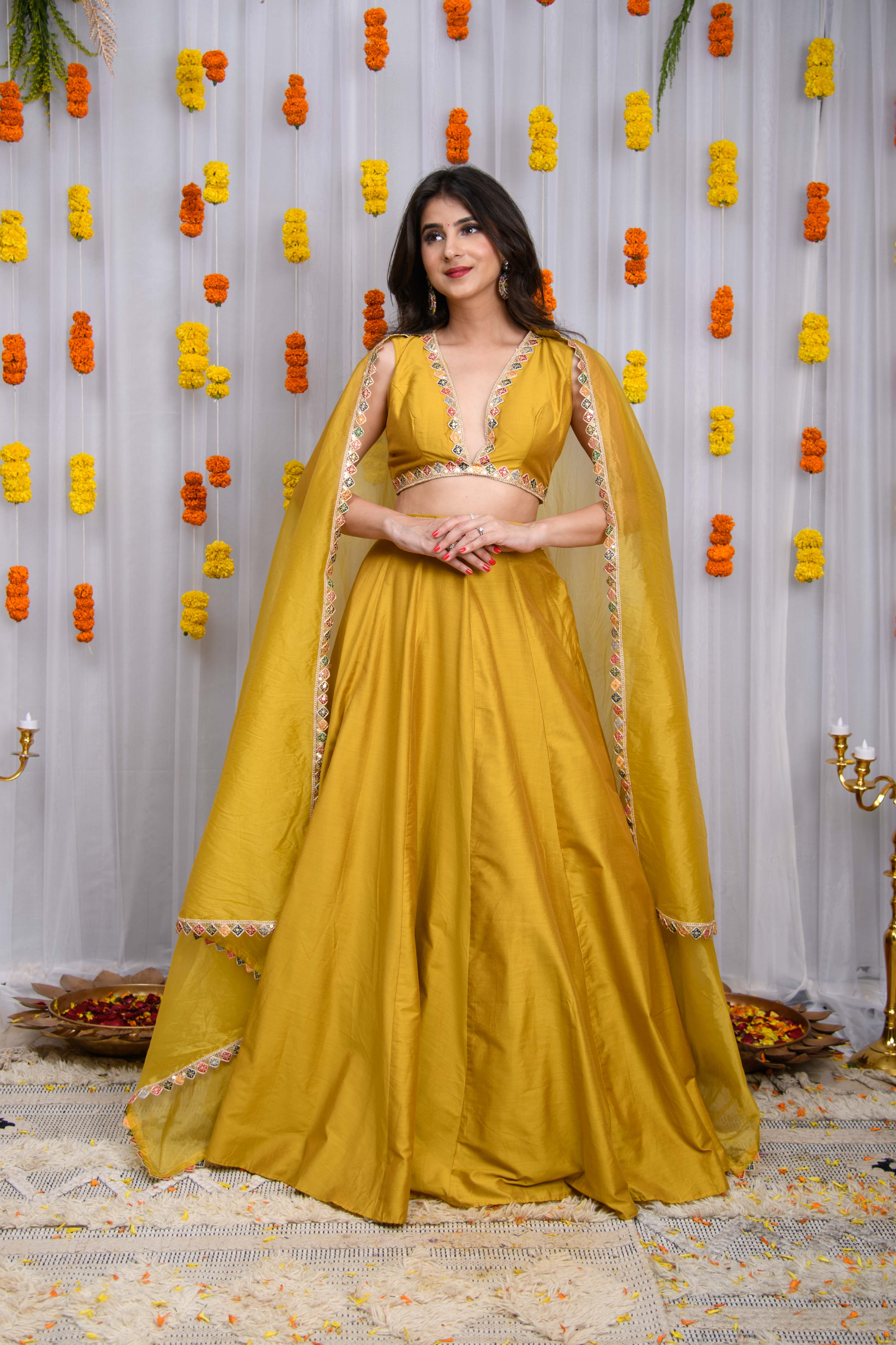 Mustard Silk Lehenga