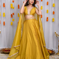 Mustard Silk Lehenga