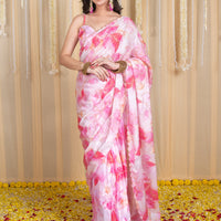 Pink Embroidered Ready to Wear Saree
