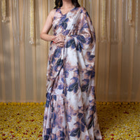 Indigo embroidered Ready to Wear Saree