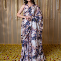 Indigo embroidered Ready to Wear Saree