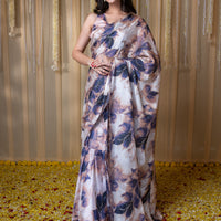 Indigo embroidered Ready to Wear Saree