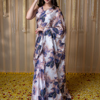 Indigo embroidered Ready to Wear Saree