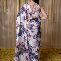 Indigo embroidered Ready to Wear Saree