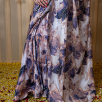 Indigo embroidered Ready to Wear Saree